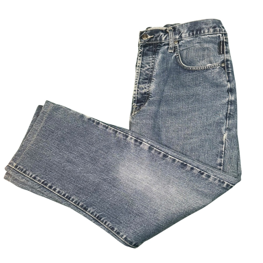 Faconnable French Team Mens Jeans Size 38xL Blue‎ Denim Straight Leg Button Fly